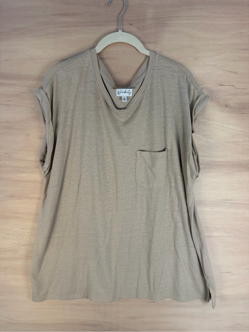 Wonderly Taupe Short Sleeve Pocket Tee